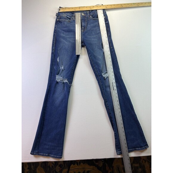 ROCK & REPUBLIC Kasandra Flare Distressed Denim Jeans Women's Size 6 - Picture 2 of 10